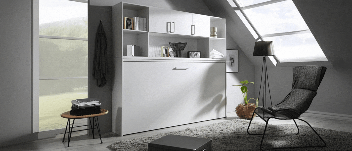 Opklapbed ALBANO wit