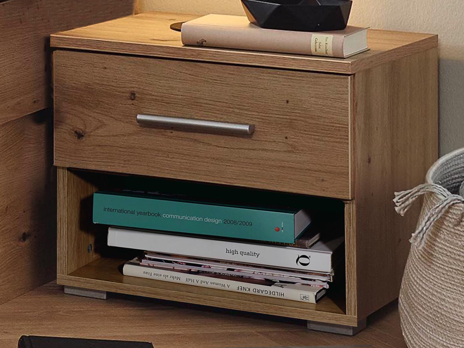 Nachtkastje FLASH 1 lade artisan eik