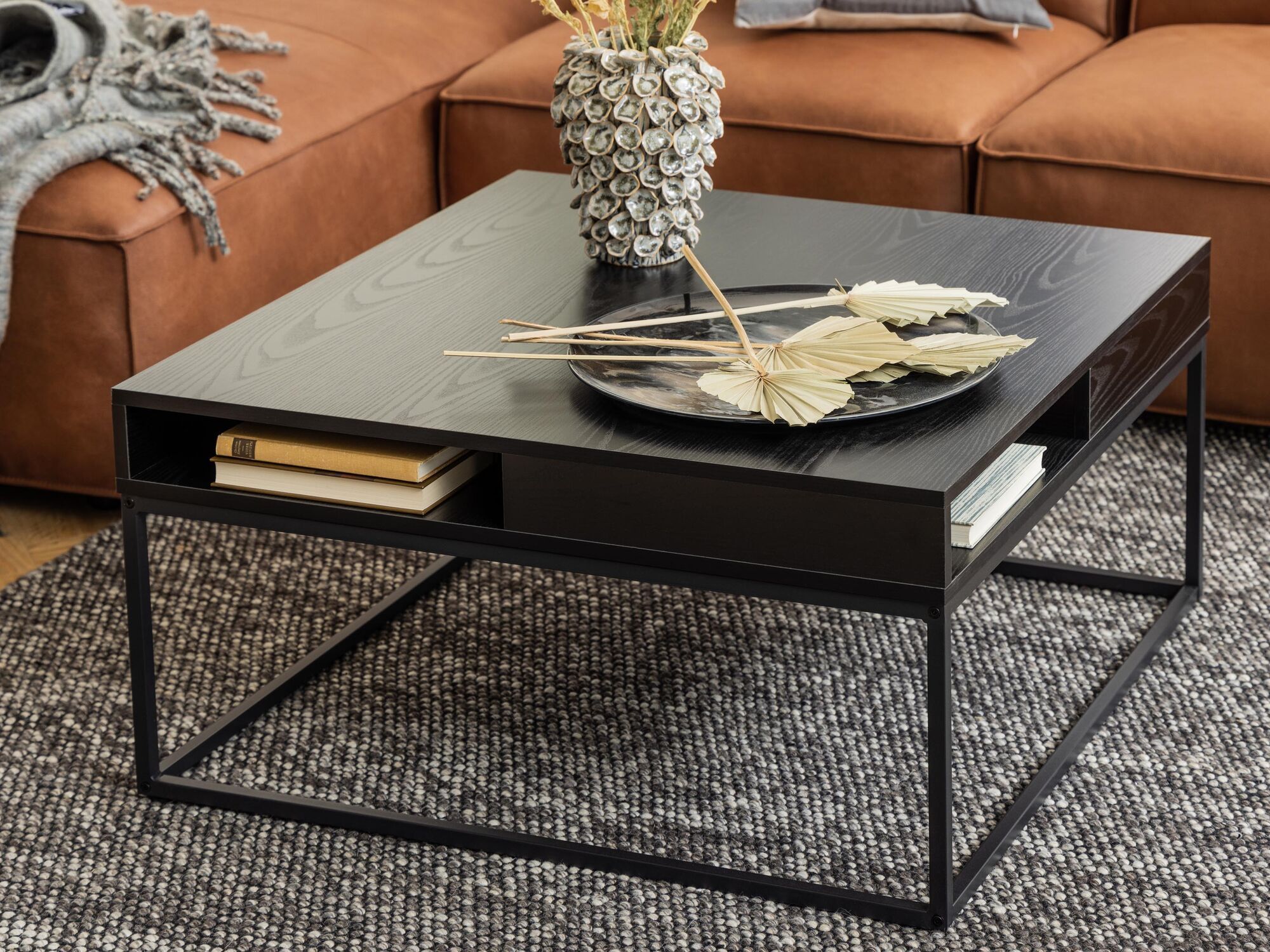 Salontafel WILTORD zwart essenhout