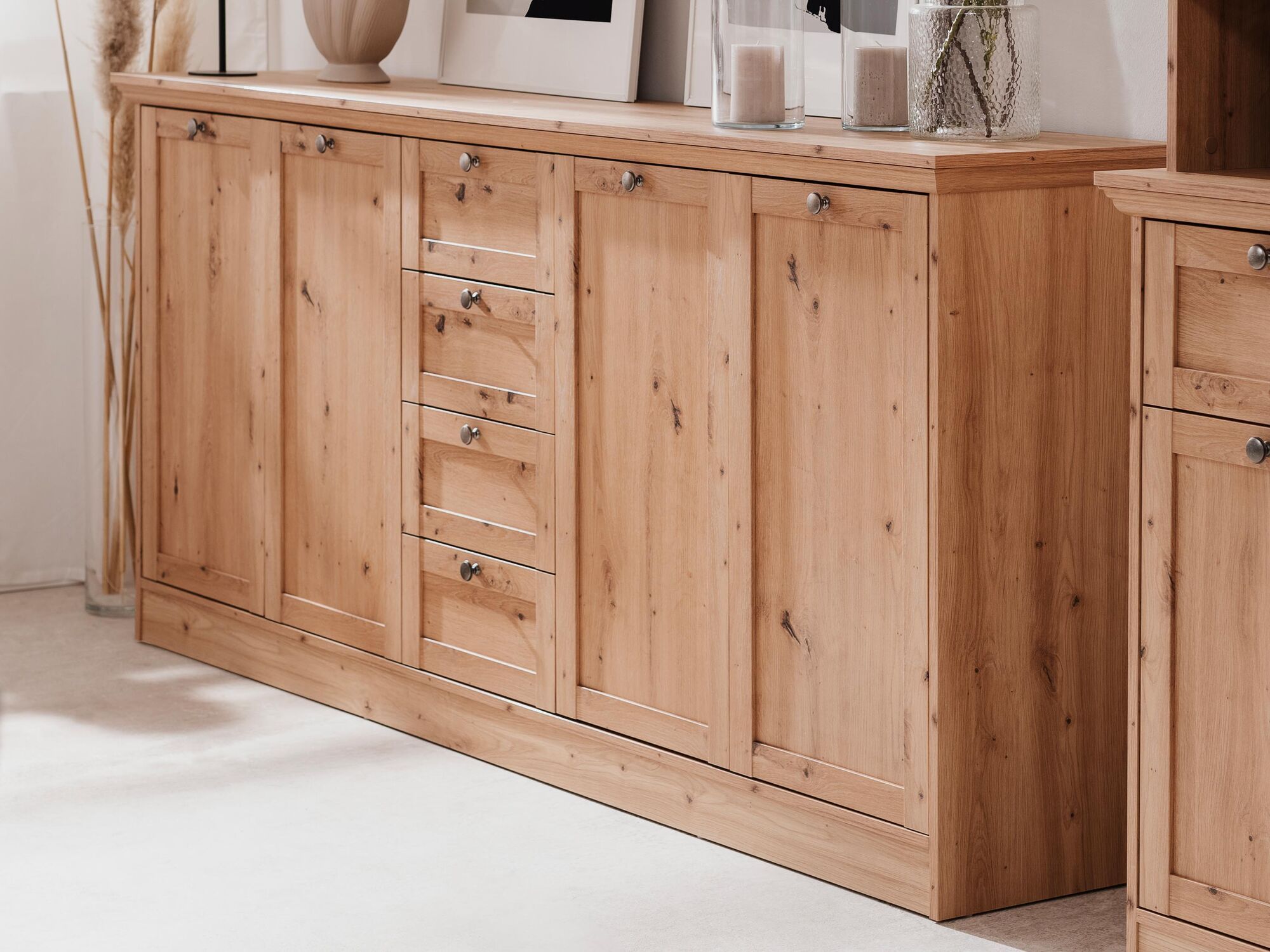 Dressoir TIMITA 4 deuren 4 lades artisan eik