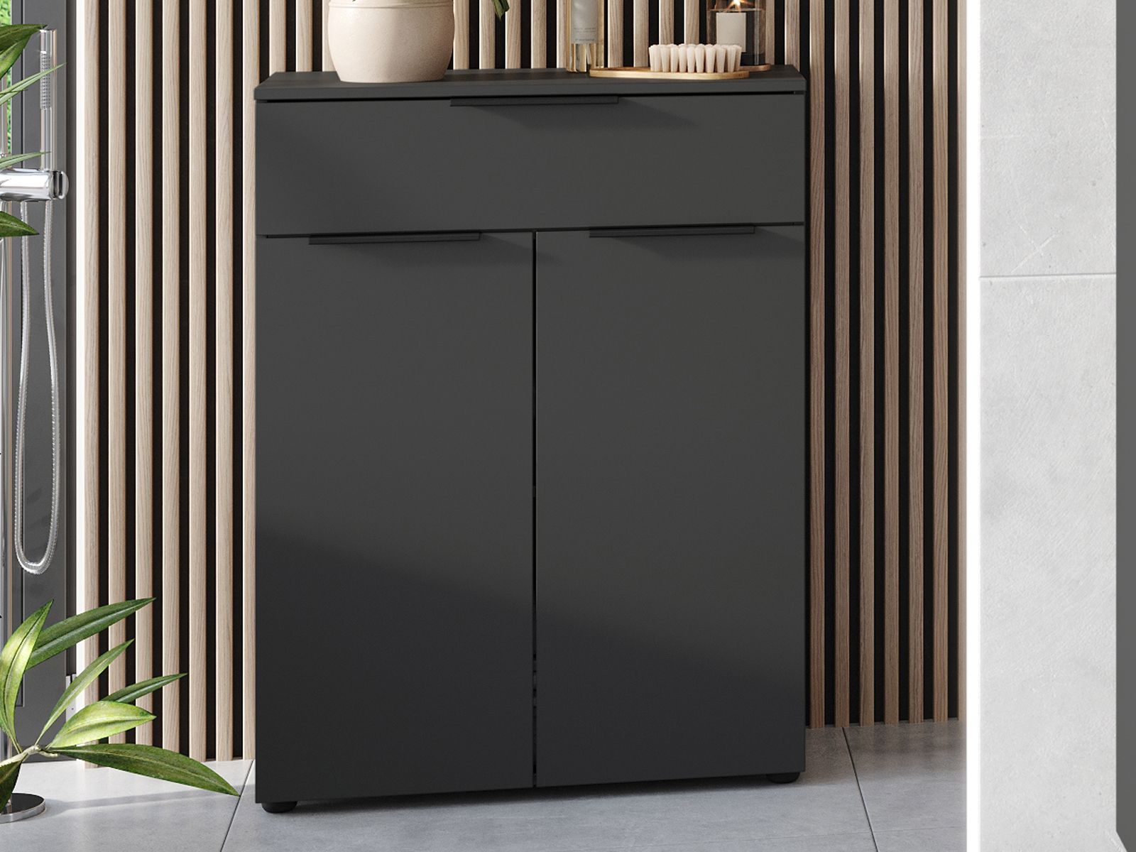 Commode CANTONA 2 deuren 1 lade grafiet 