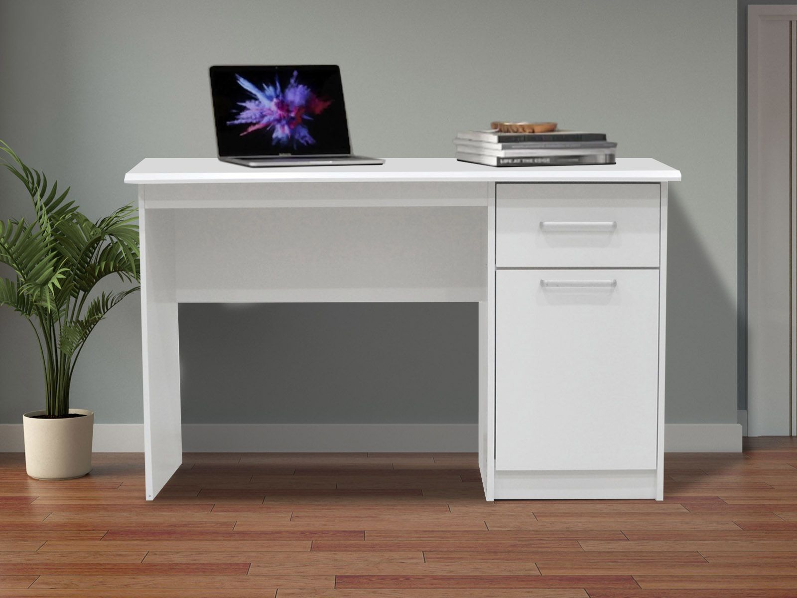 Bureau MILICA 1 deur 1 lade 120 cm wit