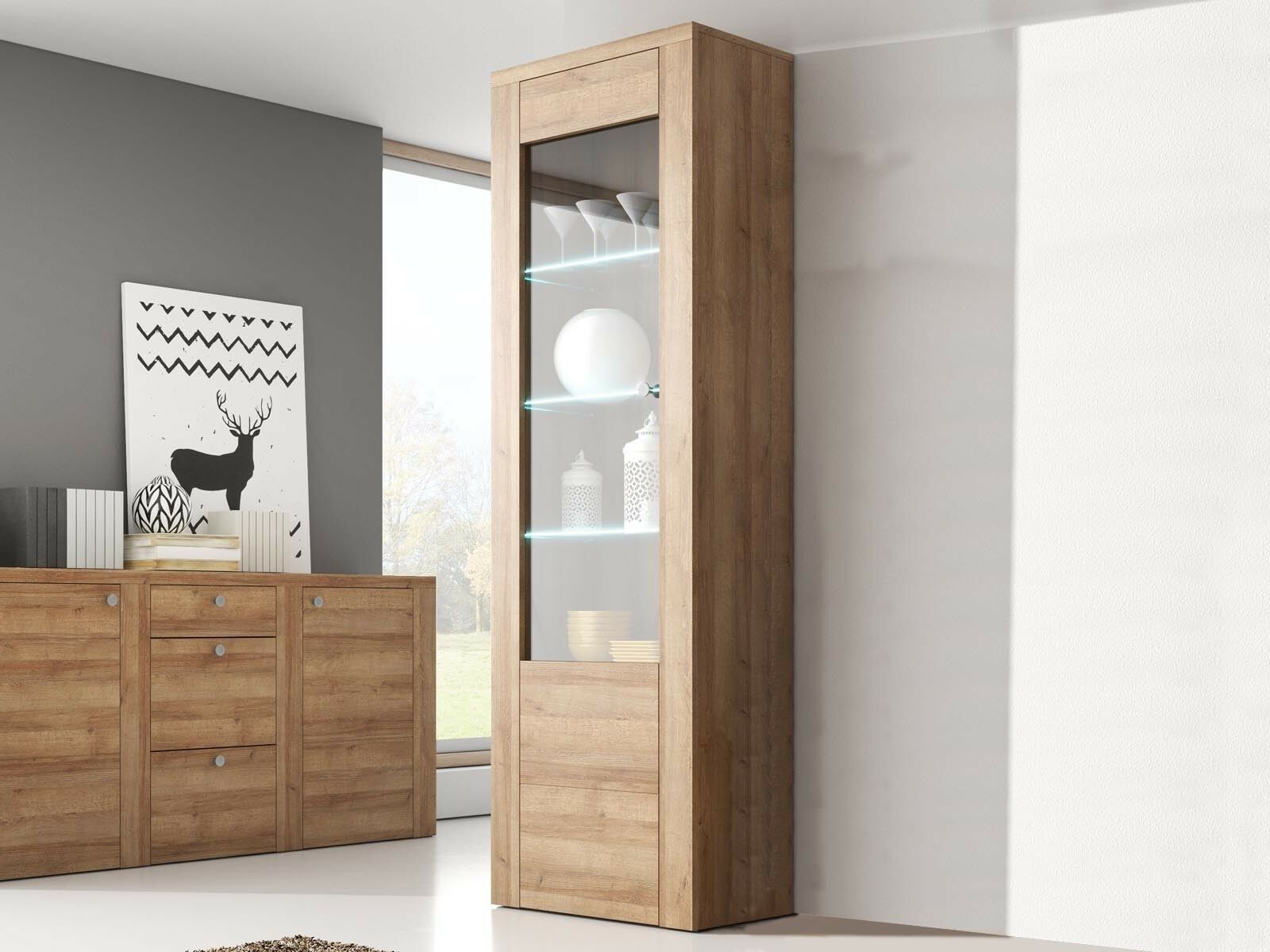 Vitrine LARZAC 1 deur eik rivera