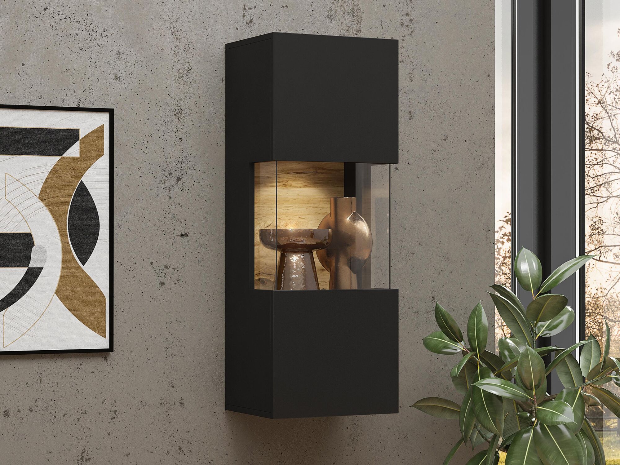 Wandkast AVATAR 1 deur zwart