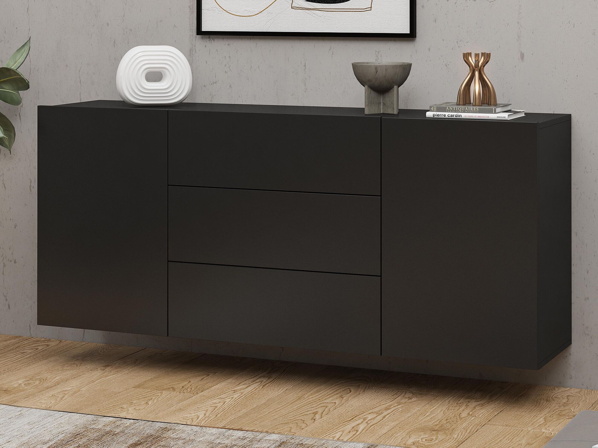 Dressoir AVATAR 2 deuren 3 lades zwart