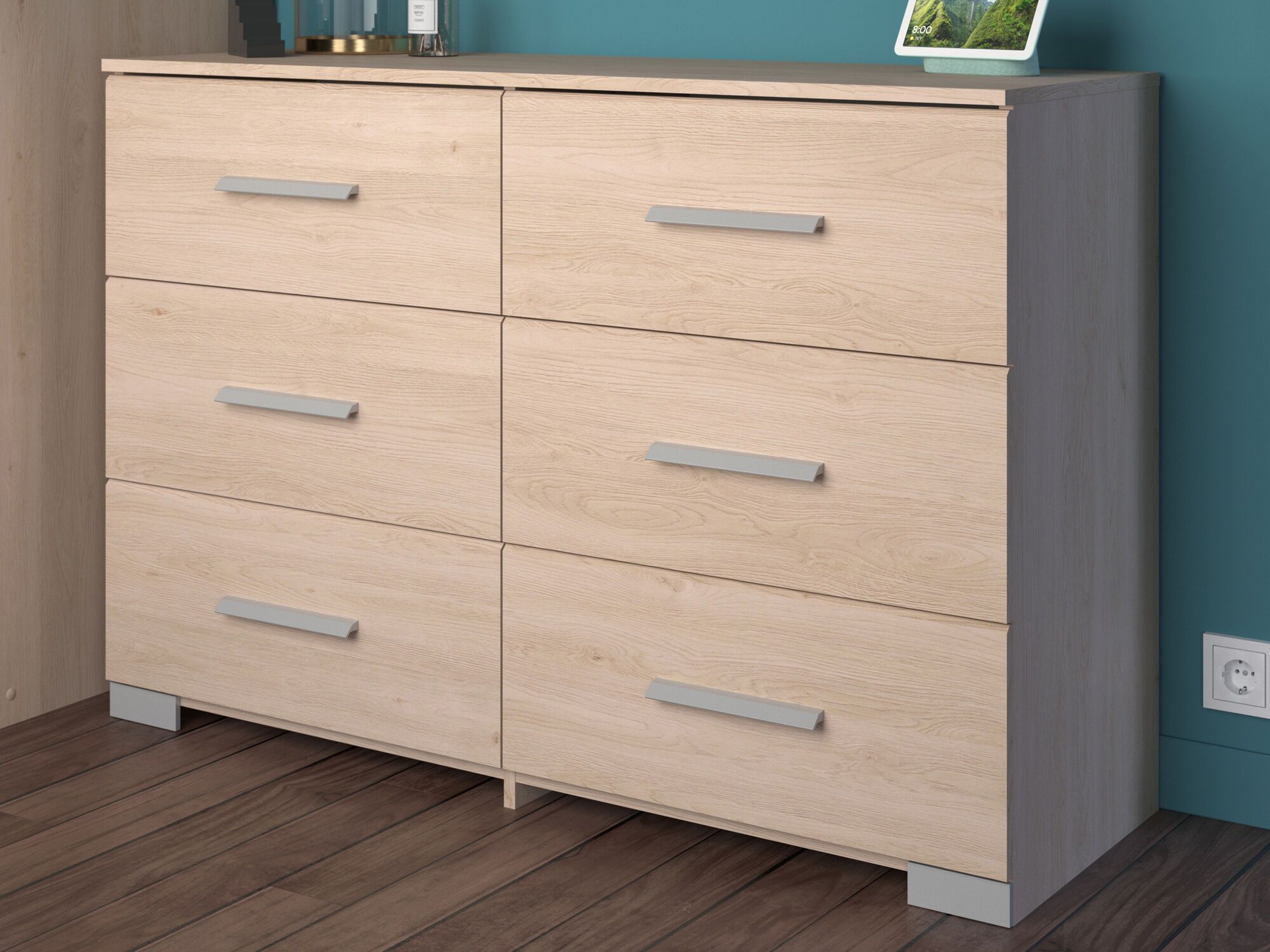 Commode EKLAKO 6 lades brooklyn eik 