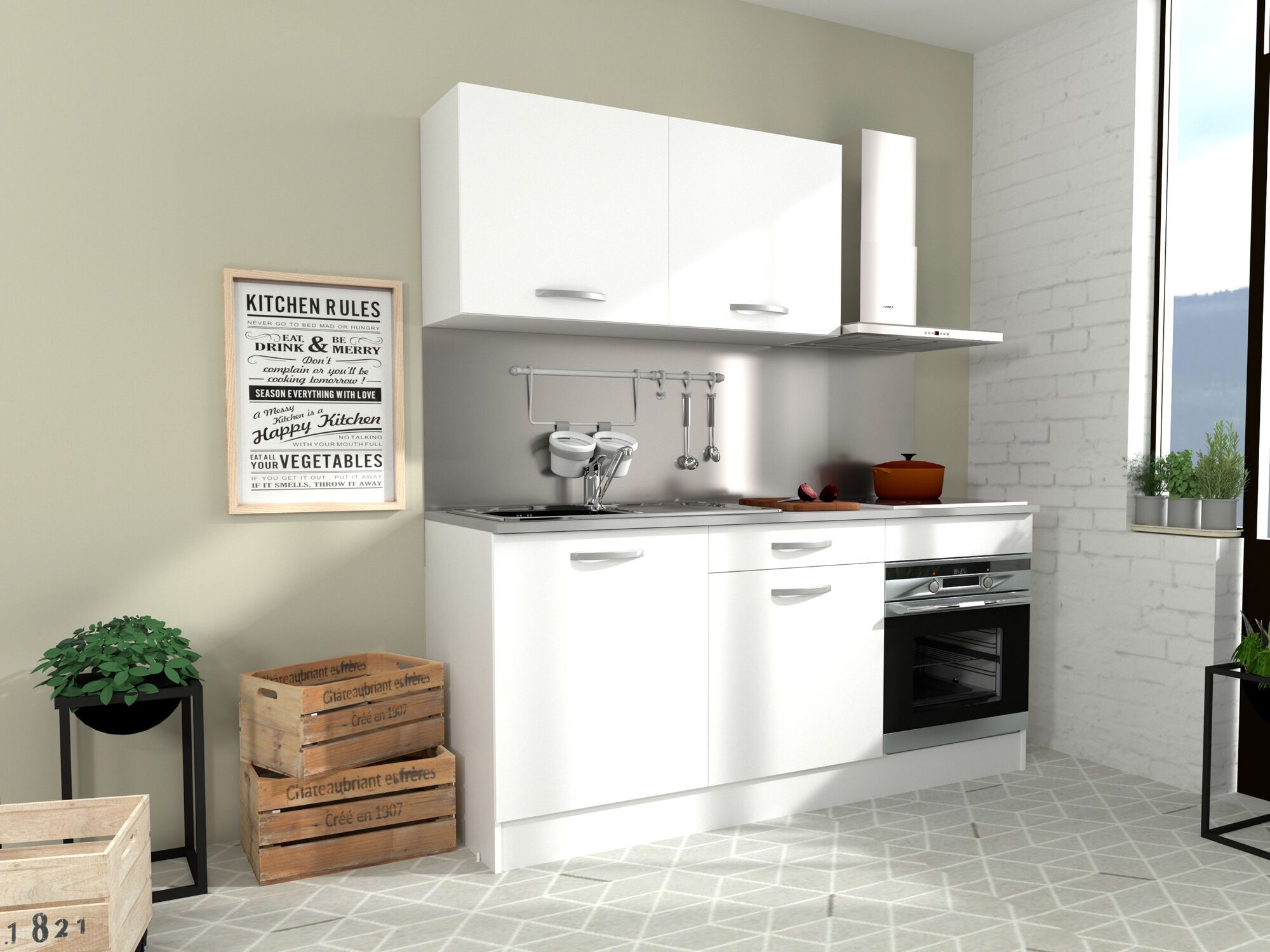 Complete keuken ECOTIC 180 cm wit 