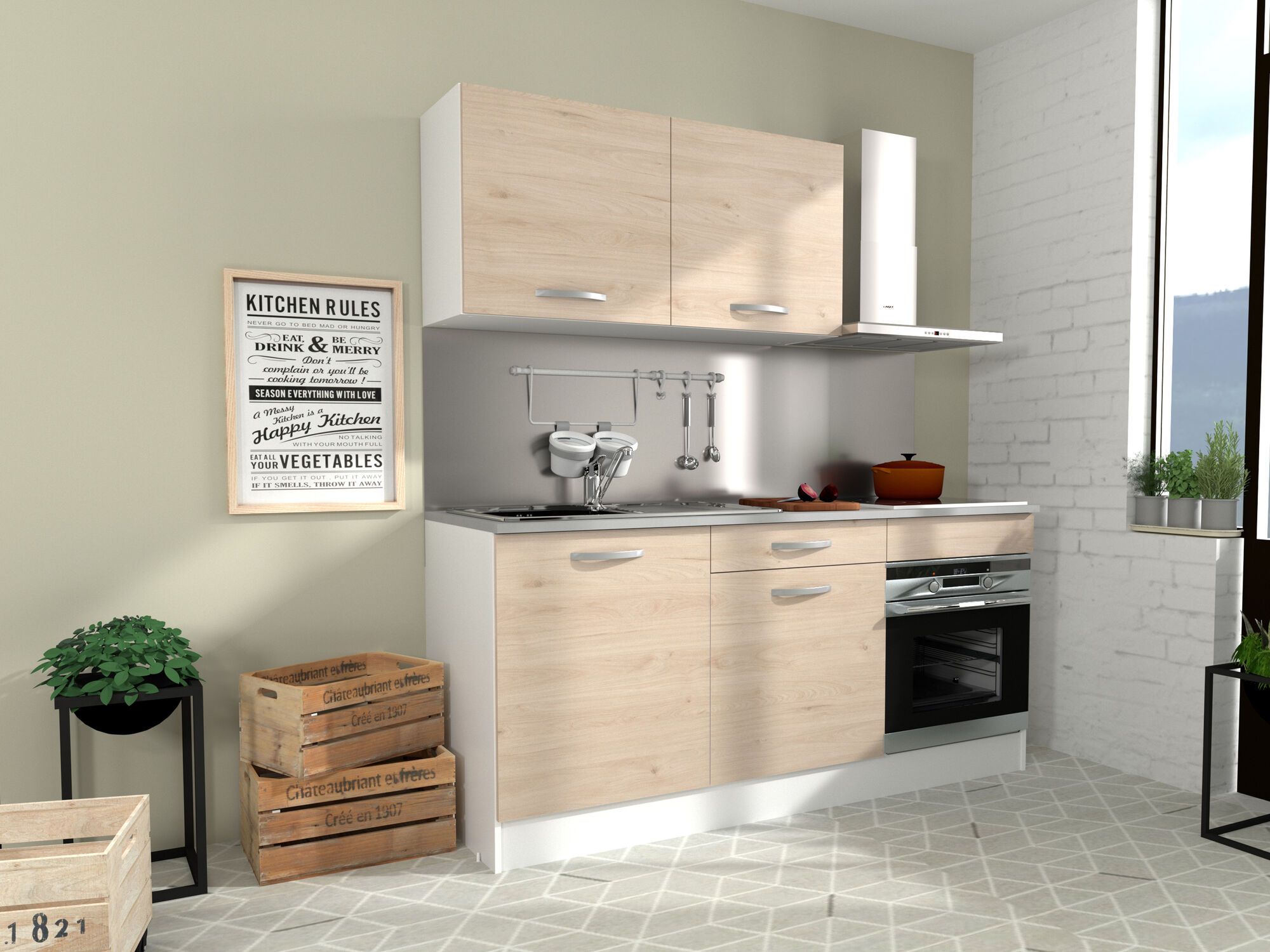 Complete keuken ECOTIC 180 cm jackson eik