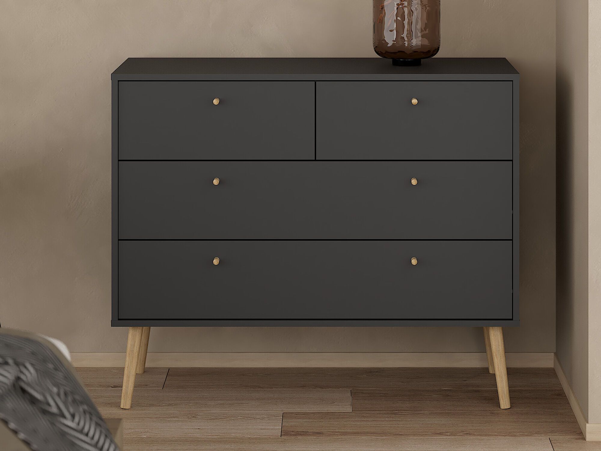 Commode BOAVISTA 4 lades grijs