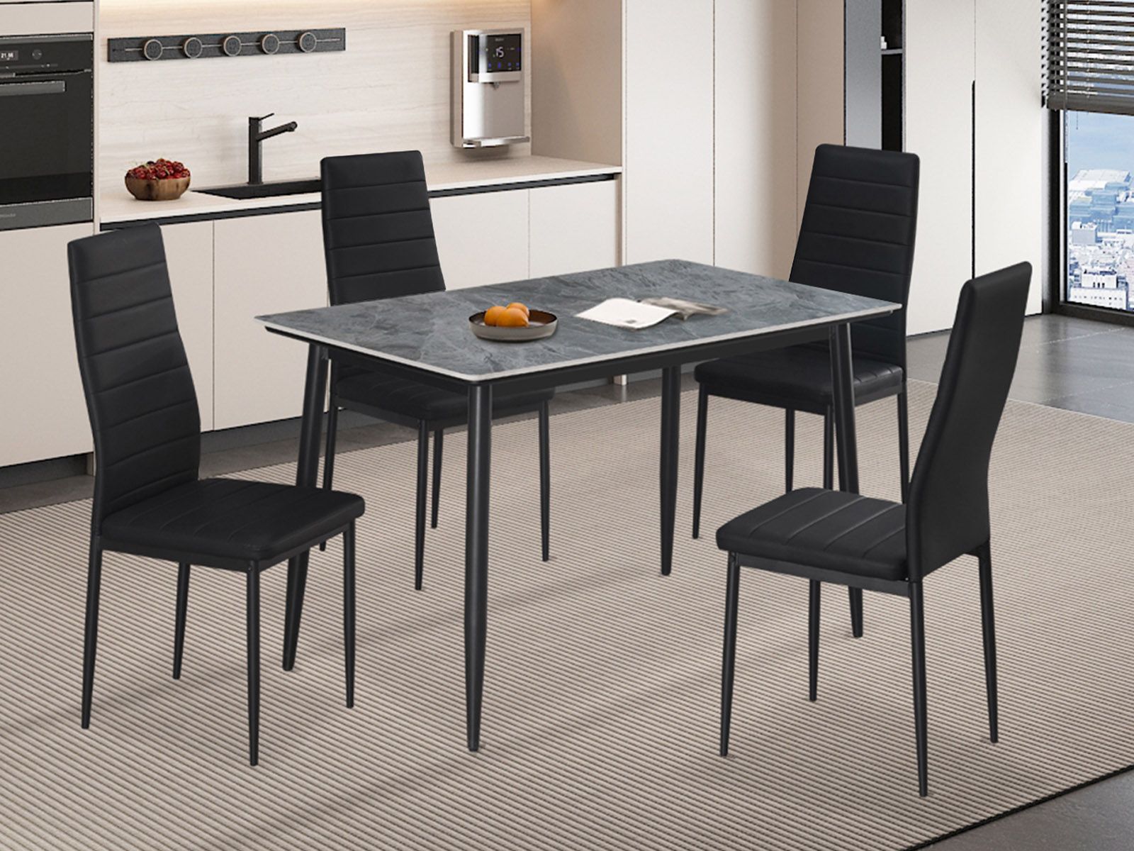 Rechthoekige eettafel KENZIE 120 cm grijs