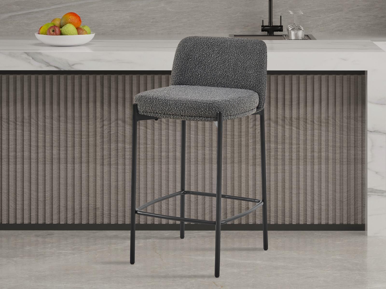 Barkruk ELAZIO grijs