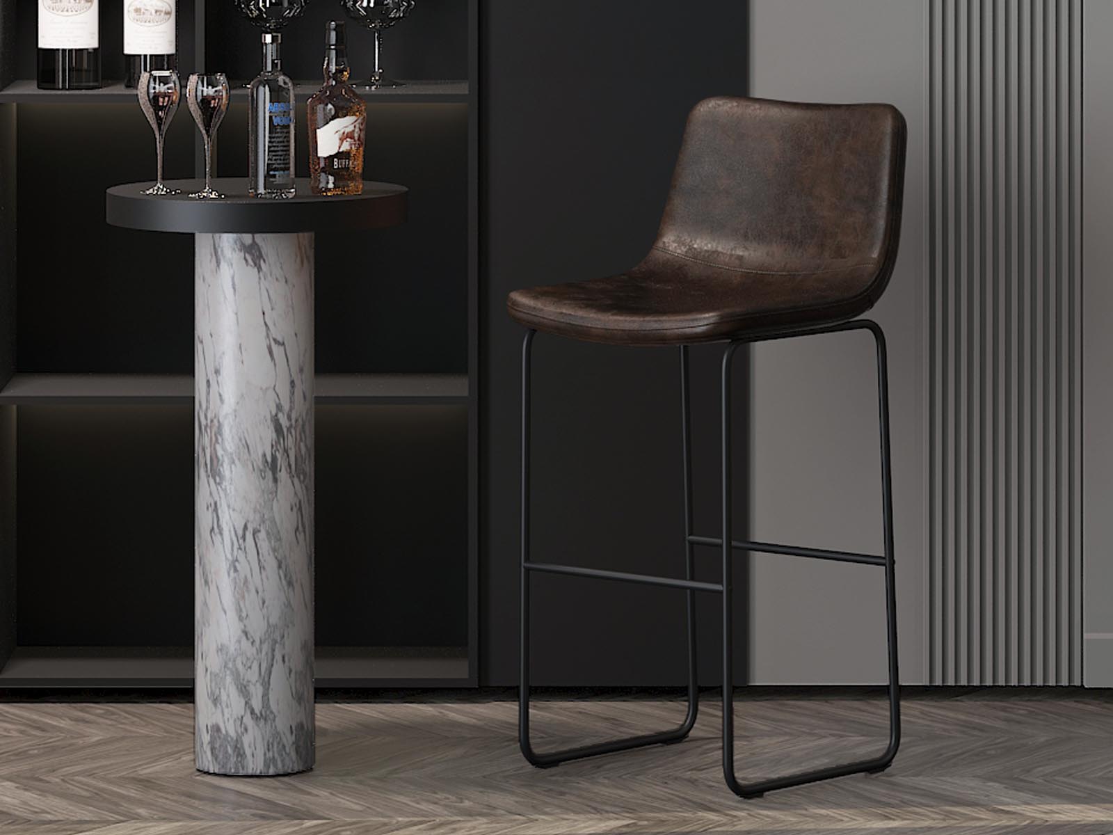 Barkruk MANCINI donkerbruin