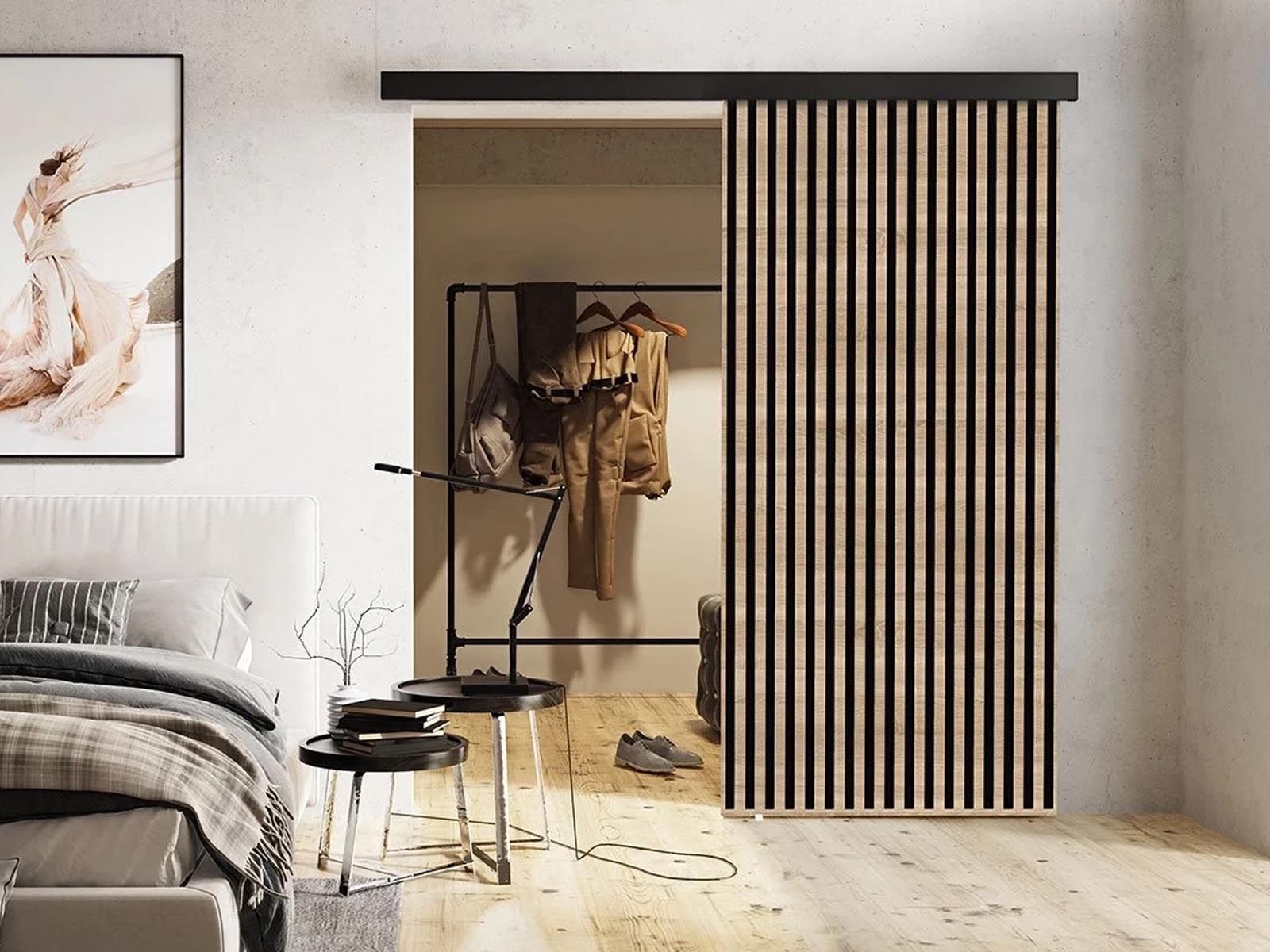 Schuifdeur BOXO 96 cm sonoma eik/zwart