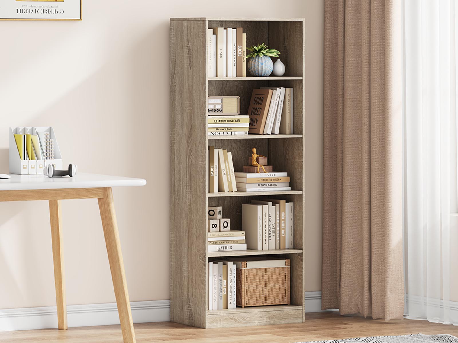 Bibliotheek ESPACITO 5 vakken sonoma (breedte: 55 cm) 