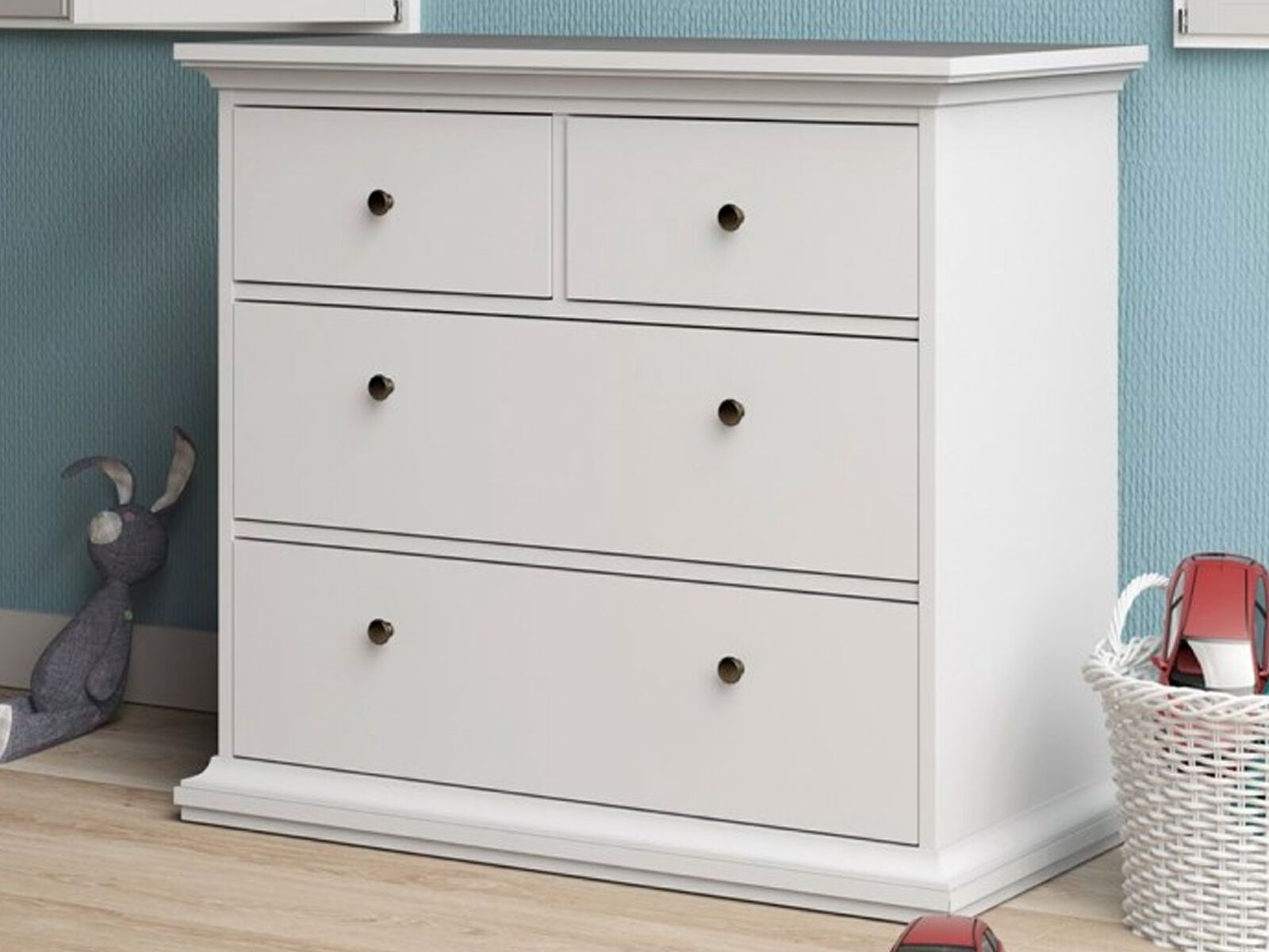 Dressoir PARISA 4 lades wit 