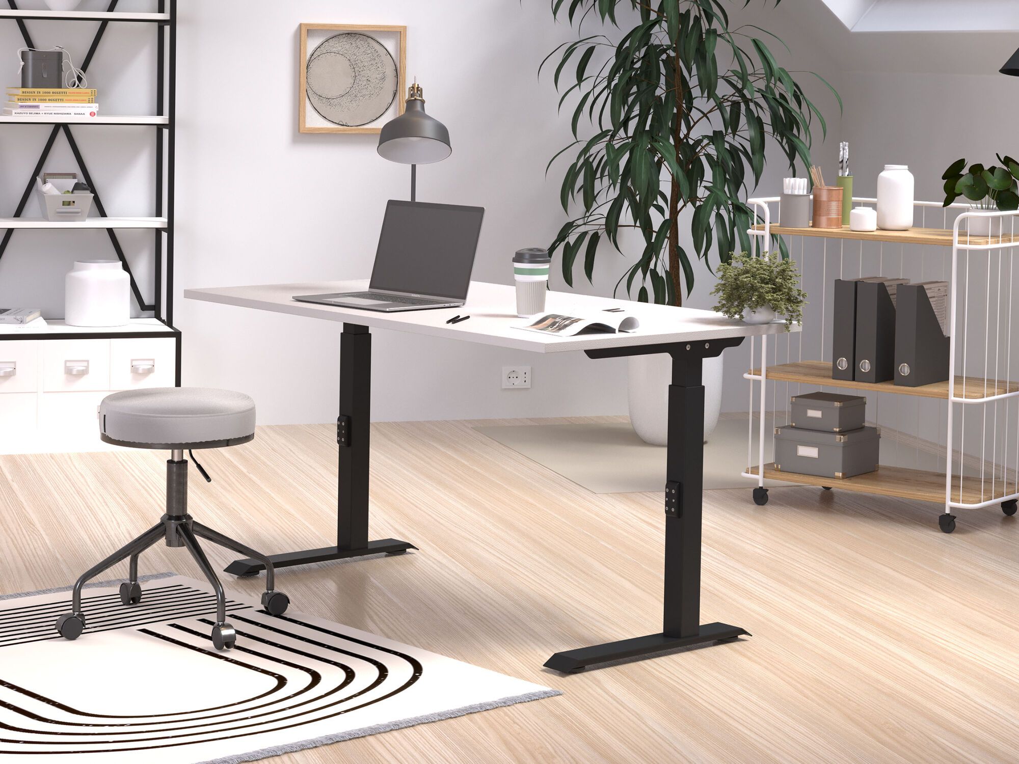 Verstelbaar bureau ROBERT 140 cm zwart/kasjmier