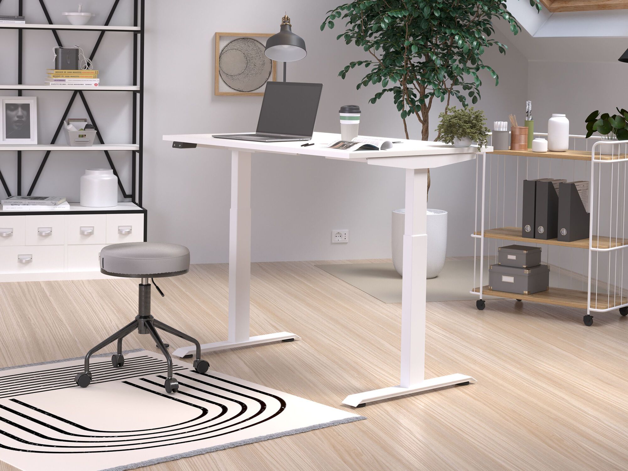 Elektrisch verstelbaar bureau JETLAG 140 cm wit 