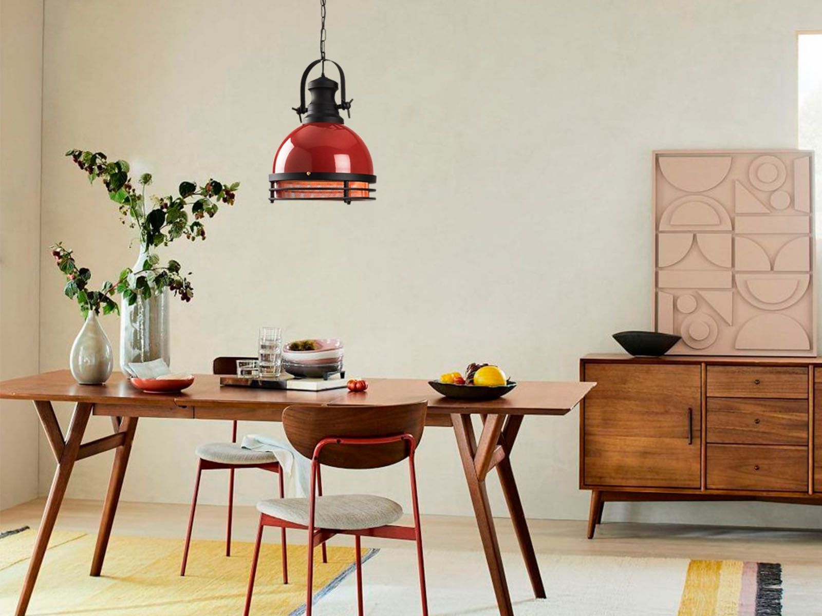 Hanglamp ZANZIBAR 1 lamp rood 