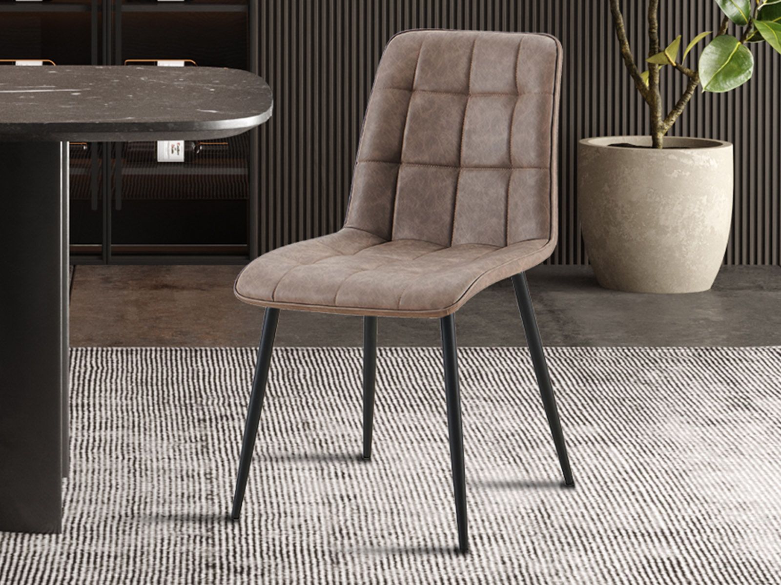 Set van 4 stoelen FARIS bruin