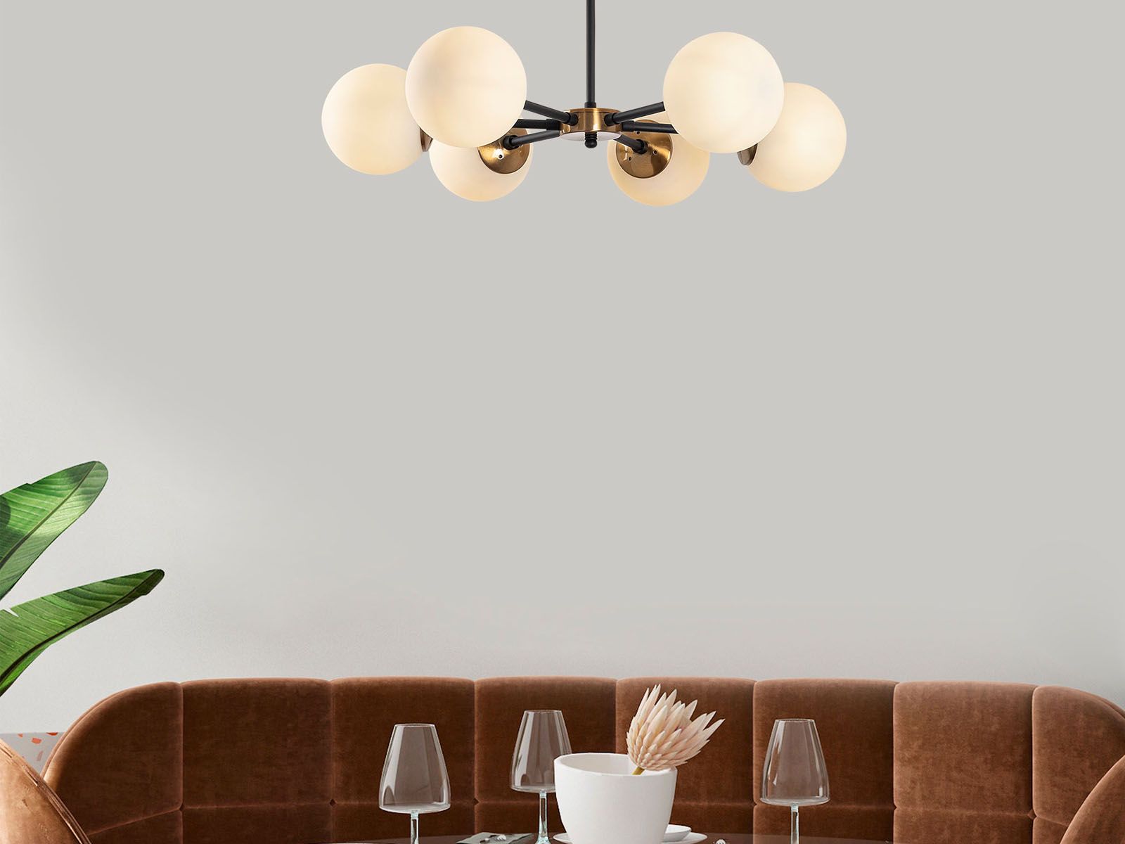 Hanglamp NICOBAR 6 lampen zwart 