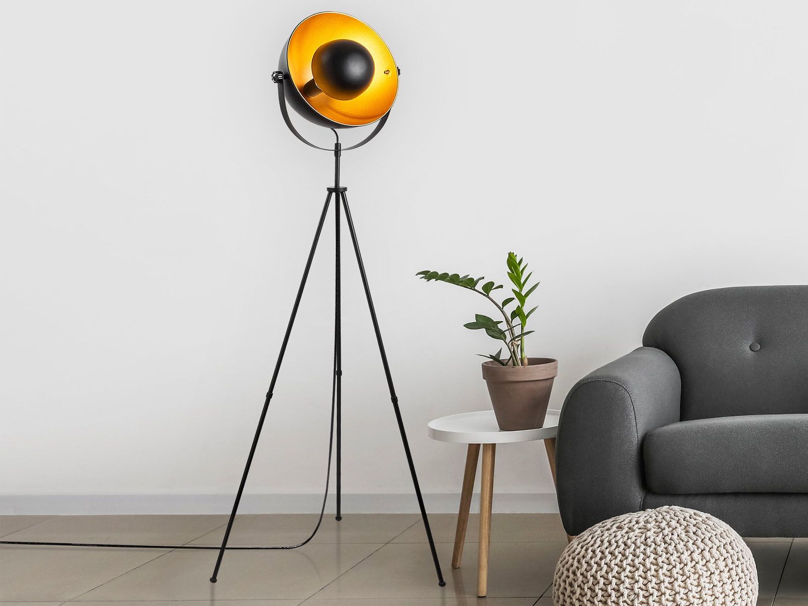 Staande lamp OURANOS 1 lamp zwart/goud 