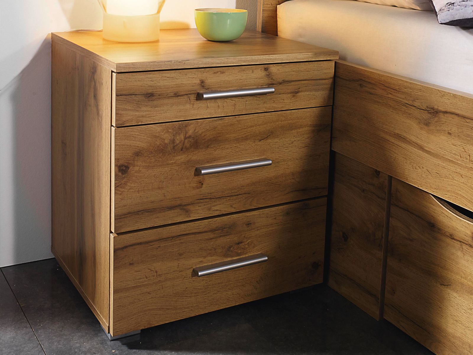 Nachtkastje SCARLETT 3 lades wotan eik