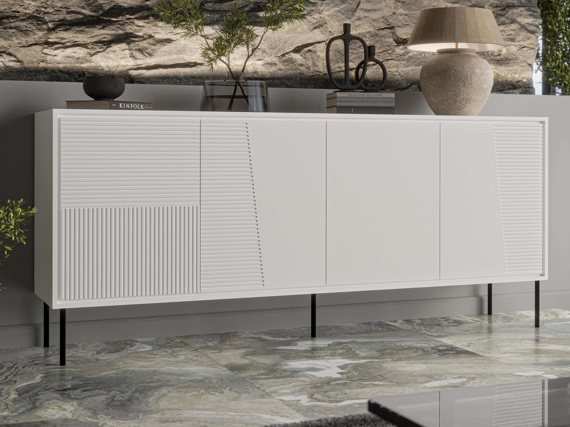 Dressoir ALBICESTE 4 deuren wit 