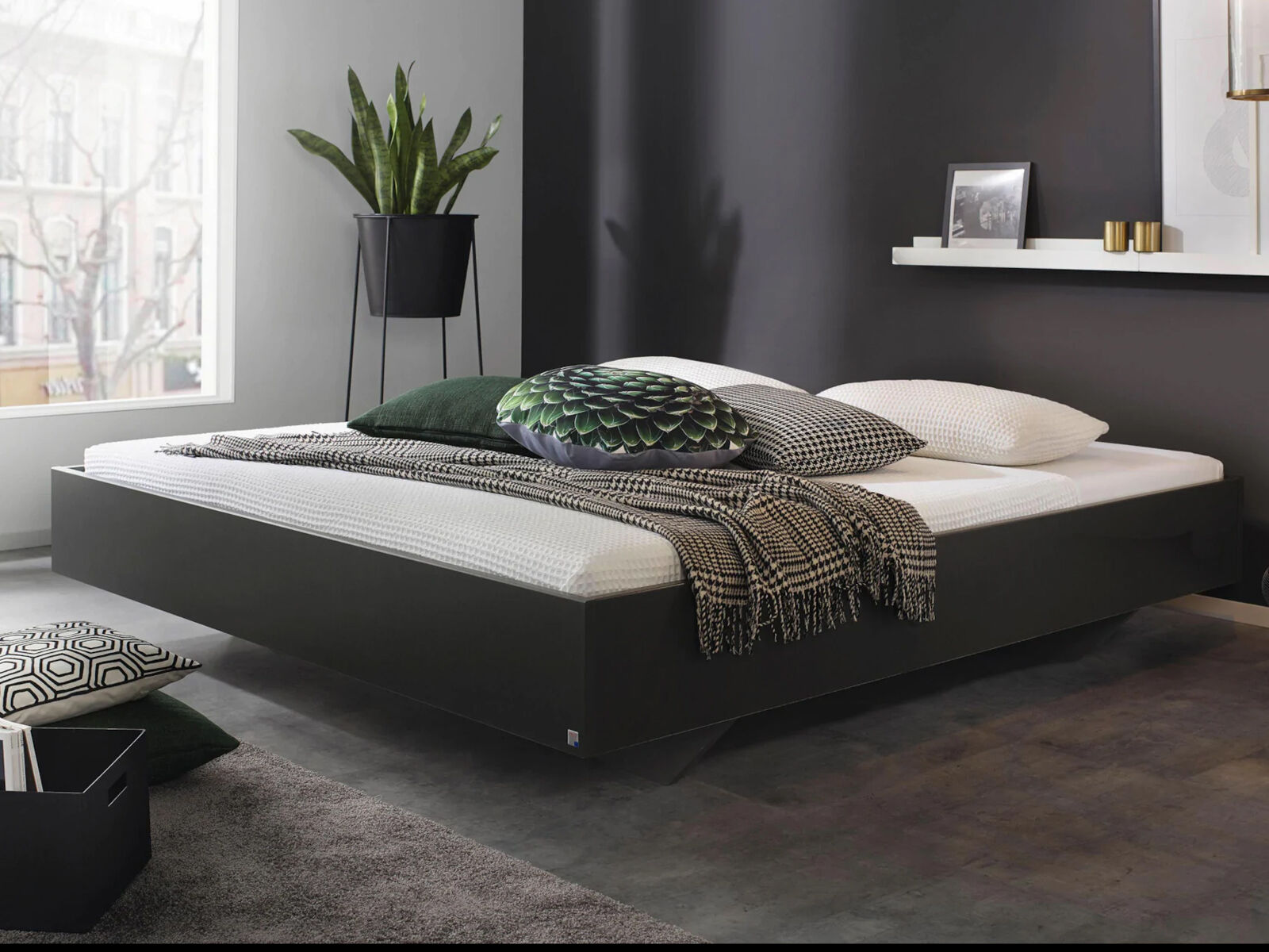 Bed IXANA 180x200 cm metaalgrijs