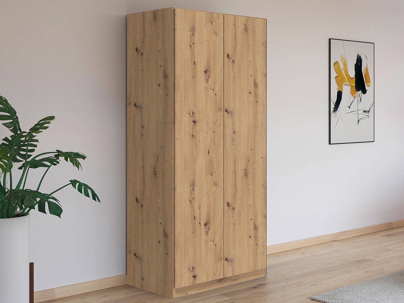 Kledingkast CONSTANTINOS 2 deuren artisan eik 