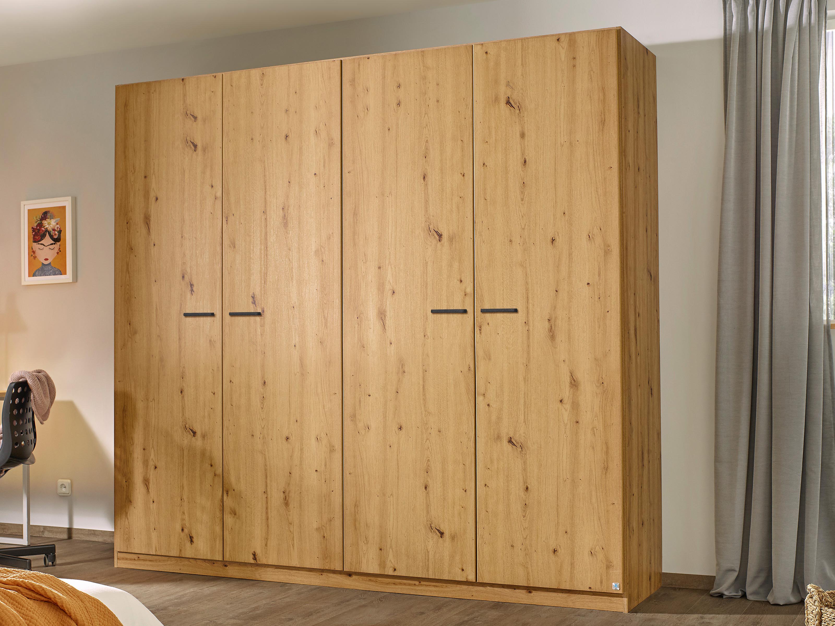 Kledingkast FLORILLA 4 deuren 226 cm artisan eik