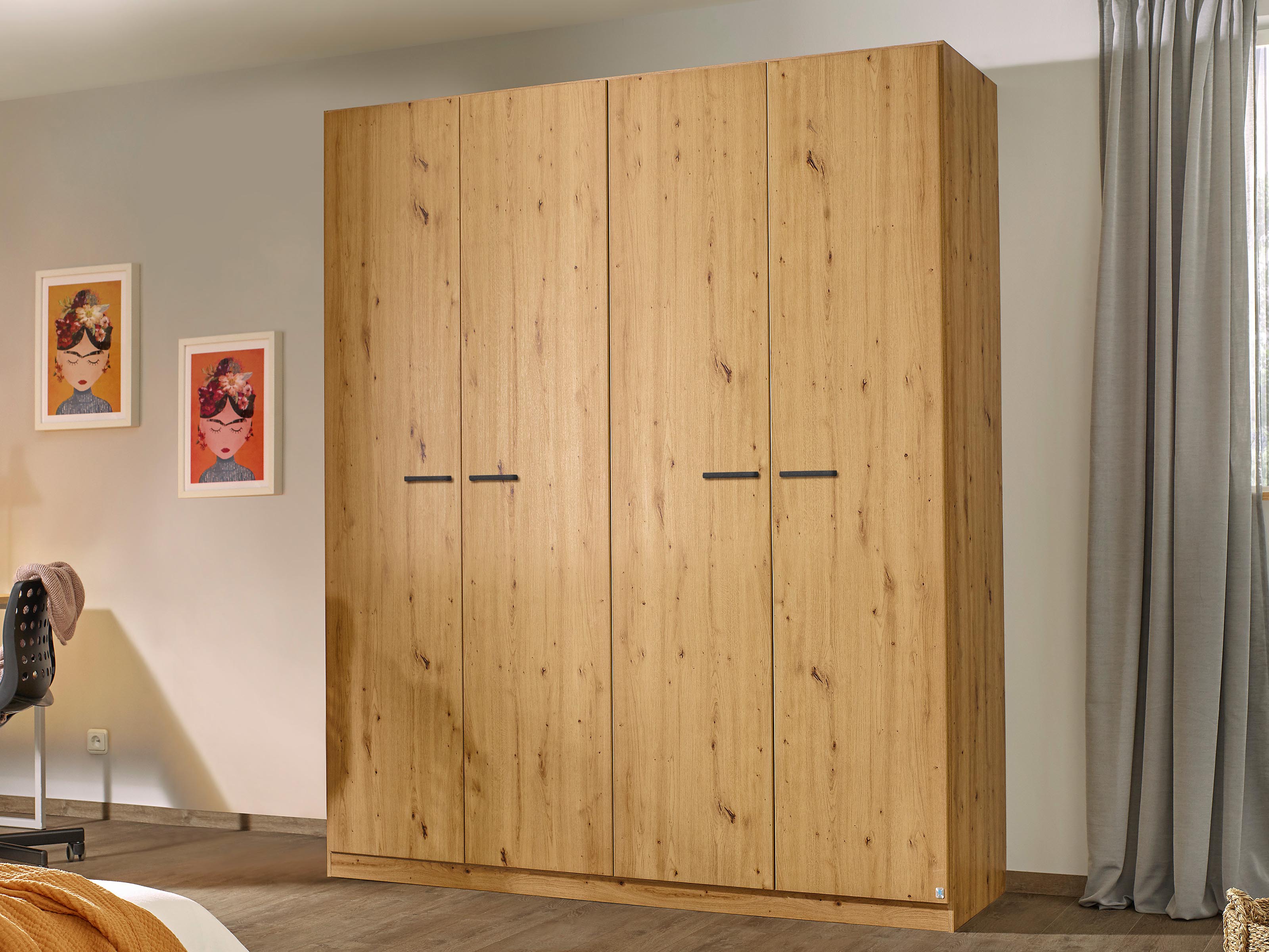 Kledingkast FLORILLA 4 deuren 181 cm artisan eik