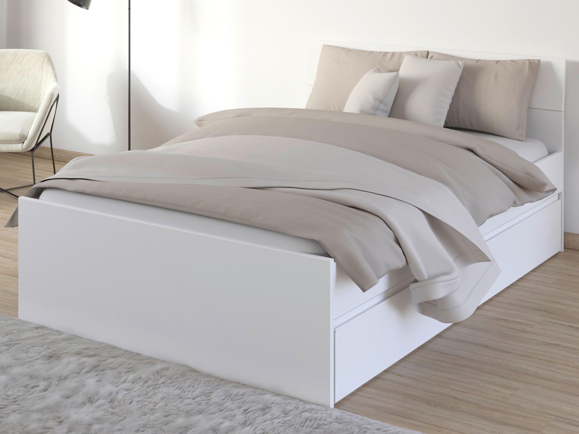 Bed JOHAN 140x200 cm wit