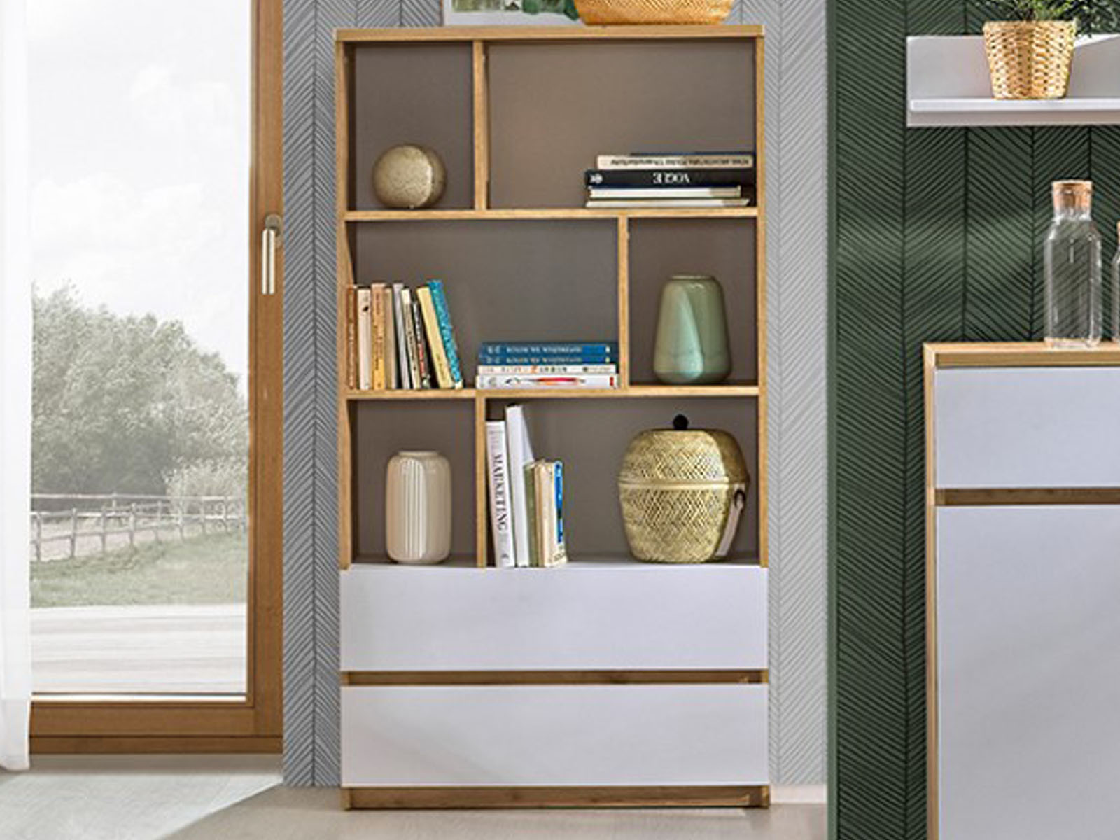 Kast ARKEA 2 lades wit/wotan eik 