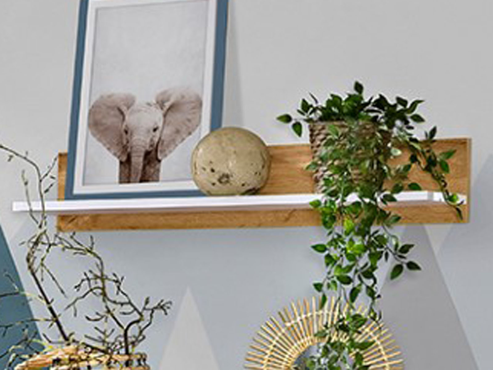 Wandplank ARKEA 80 cm wit/wotan eik 