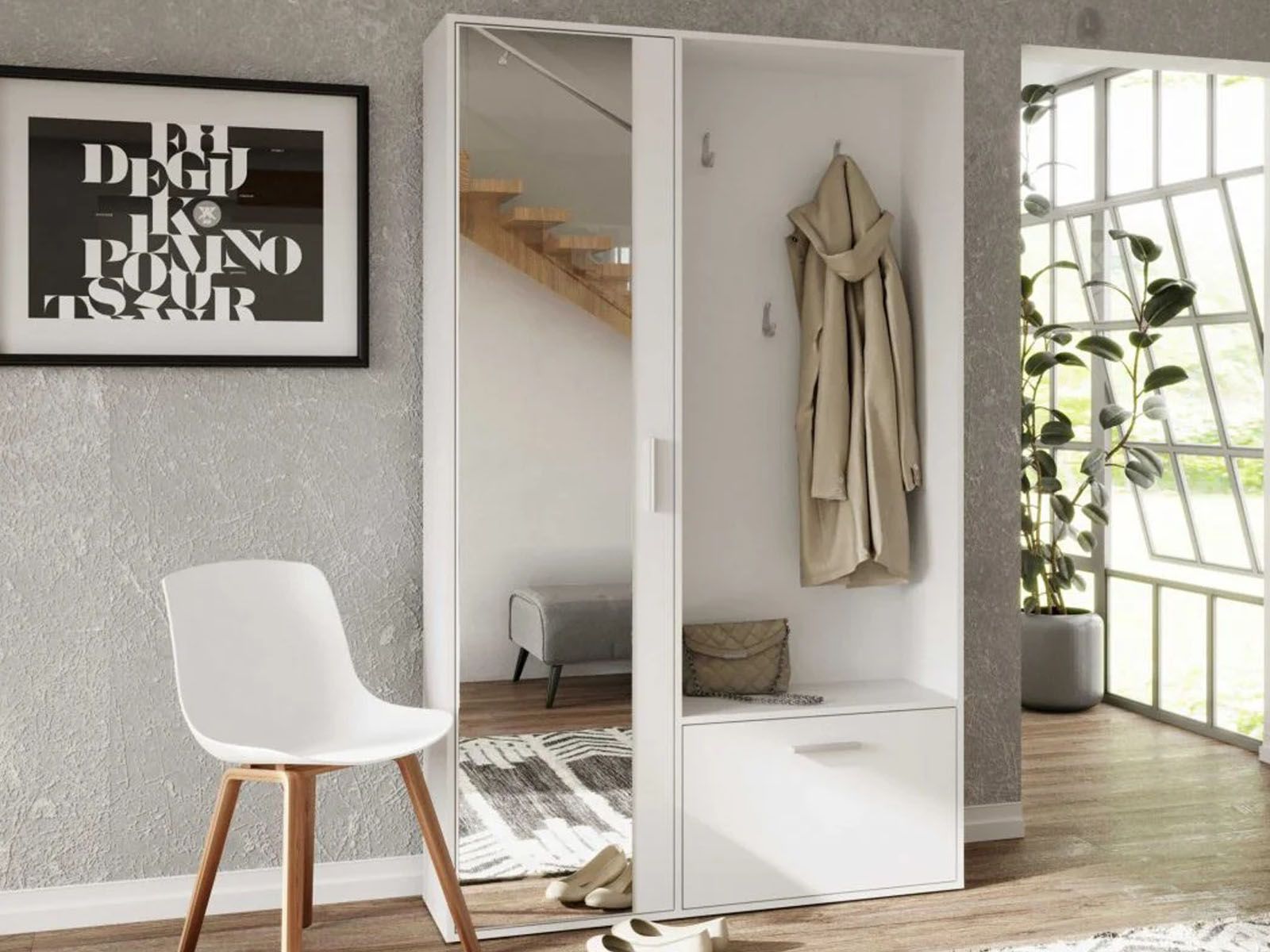 Vestiaire BISCOTE 2 deuren wit 