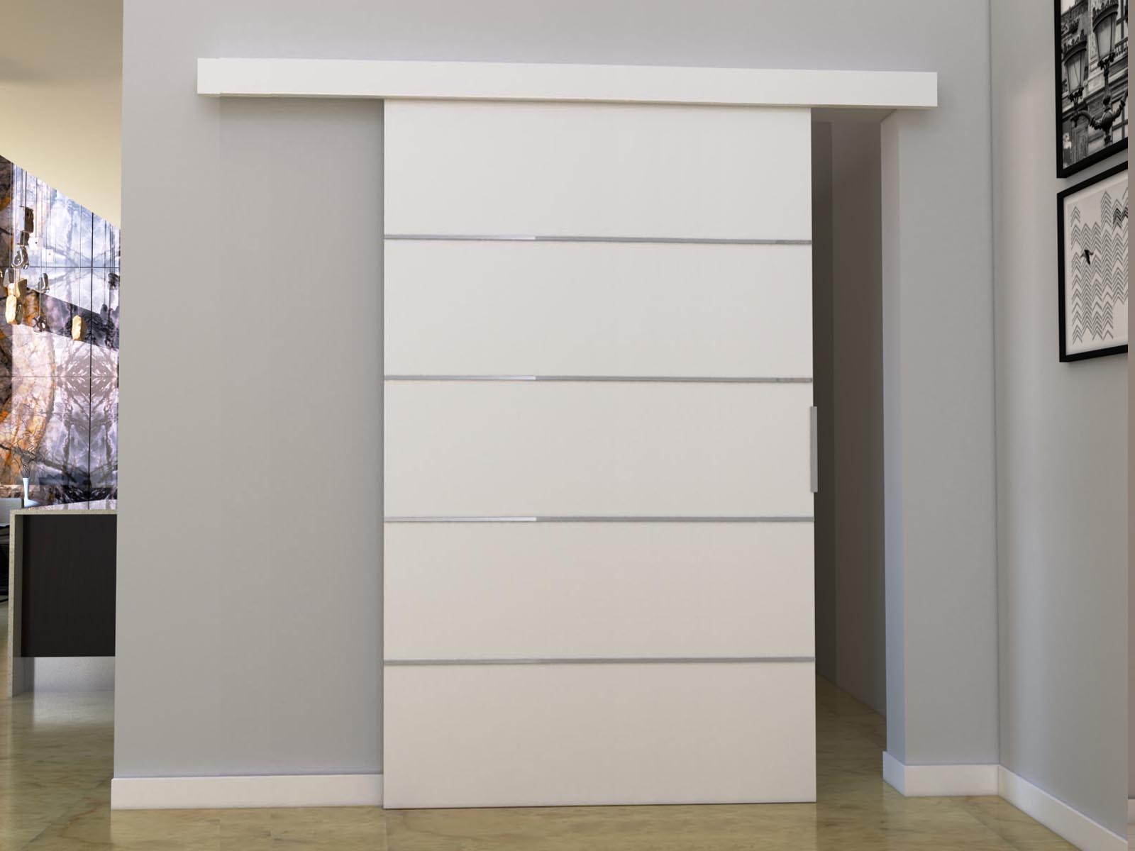 Schuifdeur CLOVIS 106 cm wit 