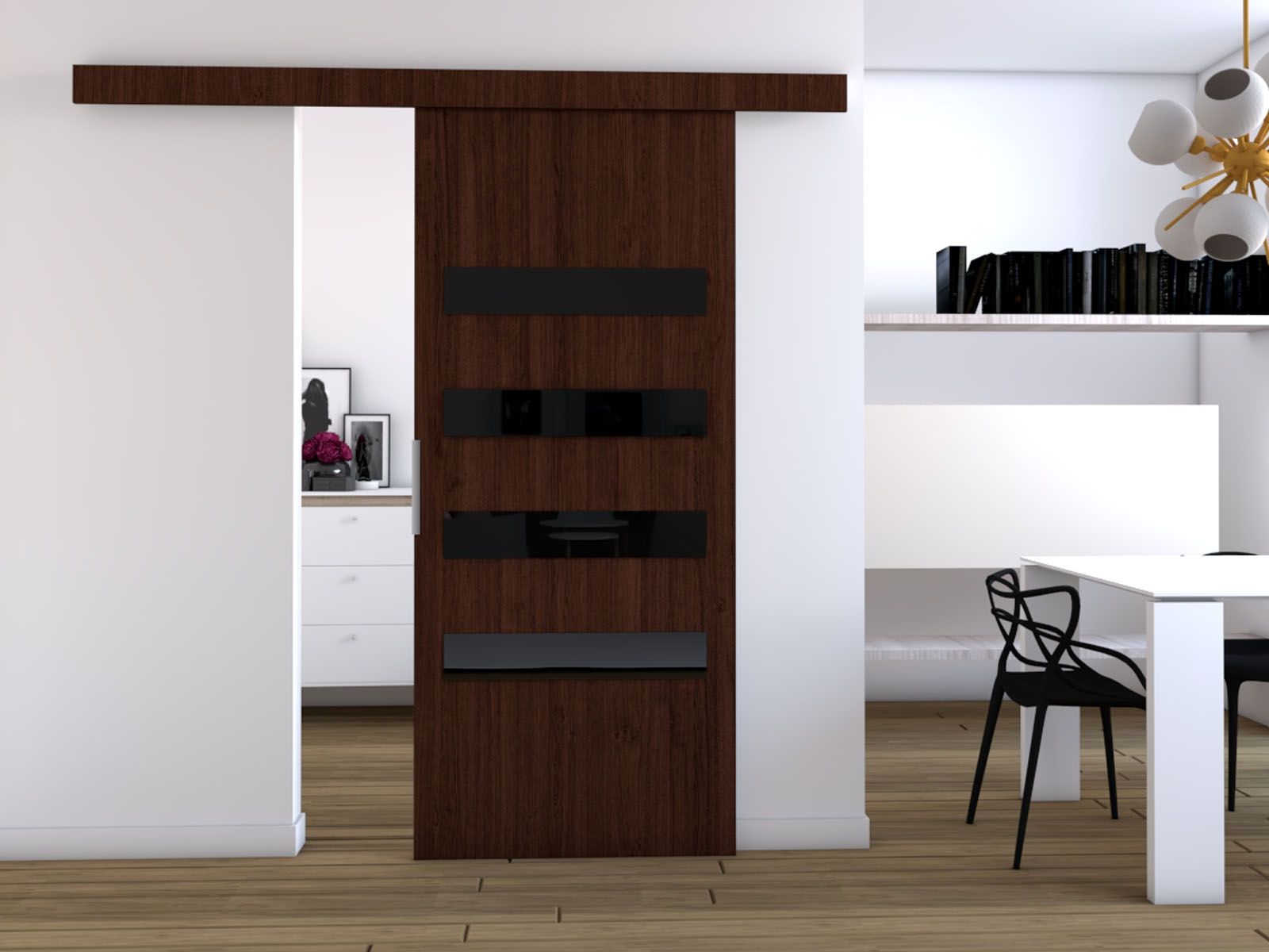 Schuifdeur CLAUDINE 76 cm wengue 