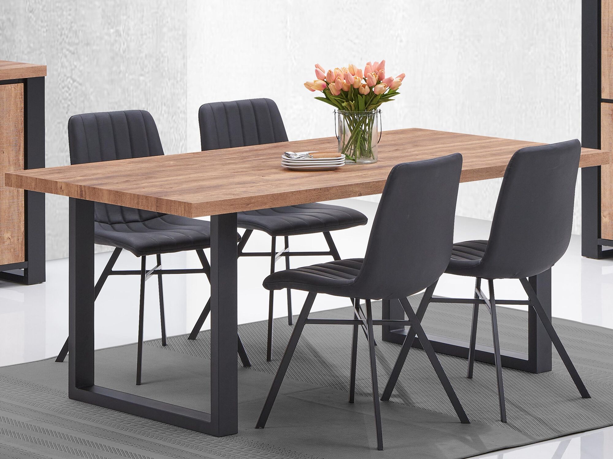 Eettafel ESTEBAN 220 cm industriële eik 