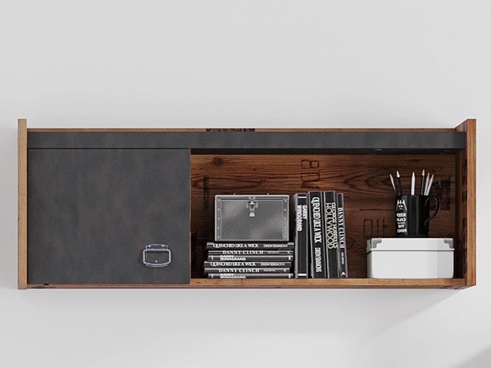 Wandkast FANJO 1 deur 1 vak alpine sparren/staal 