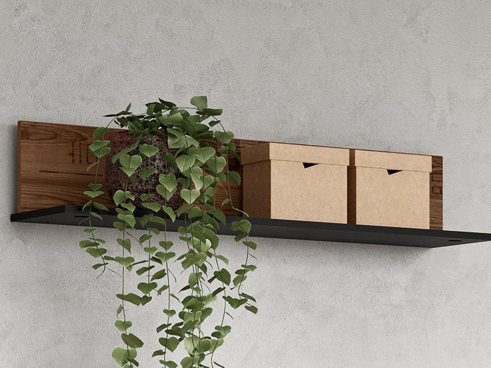 Wandplank FANJO 110 cm alpine sparren/staal 