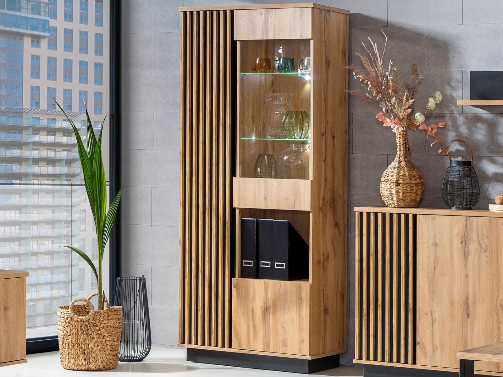 Kolomkast LAVIDA 3 deuren artisan eik