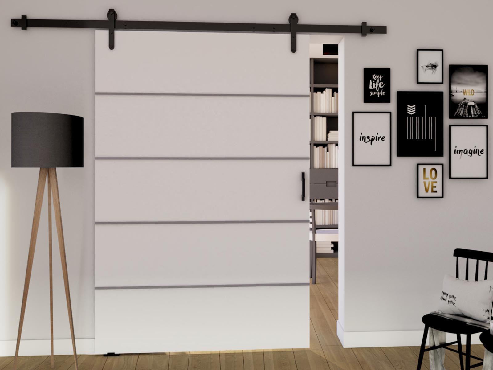 Schuifdeur LIVOURNE 106 cm wit  