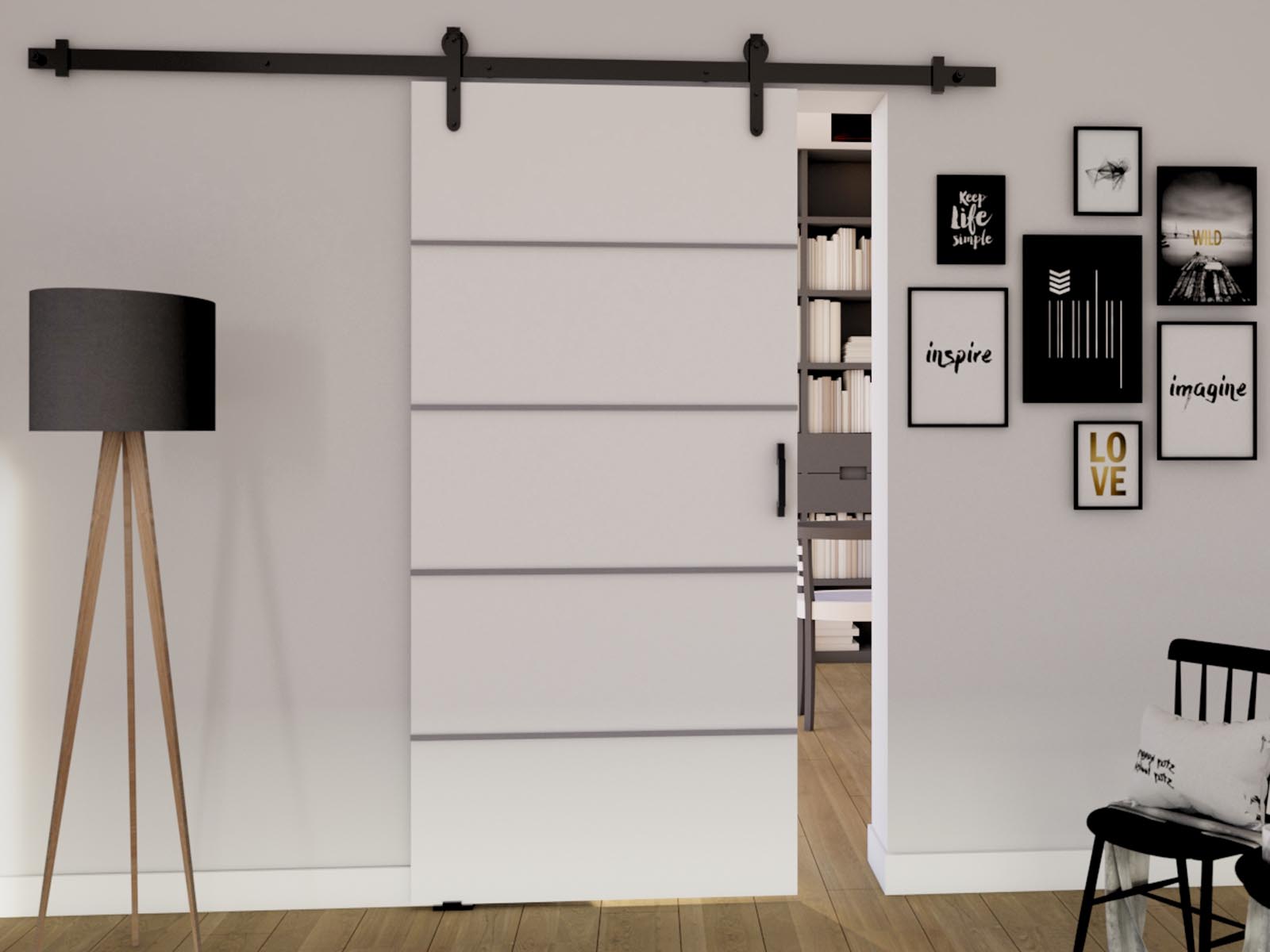 Schuifdeur LIVOURNE 76 cm wit 