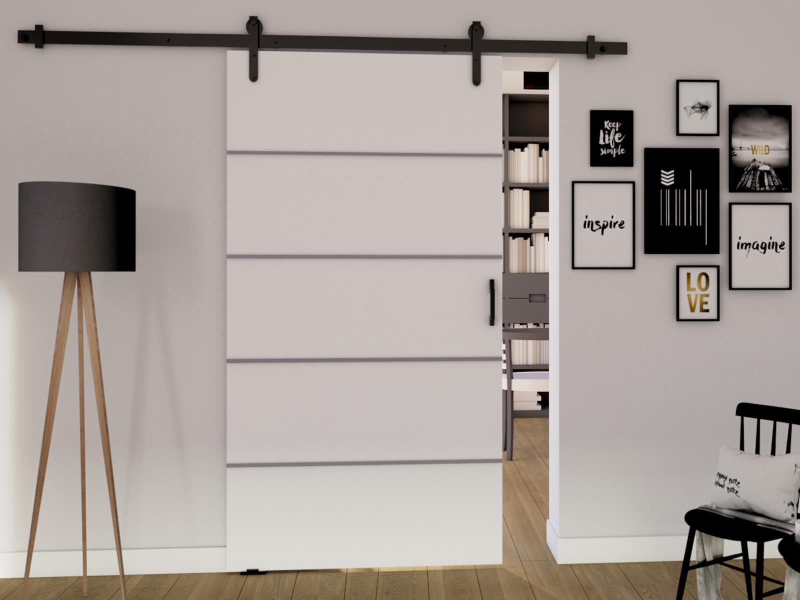 Schuifdeur LIVOURNE 86 cm wit 