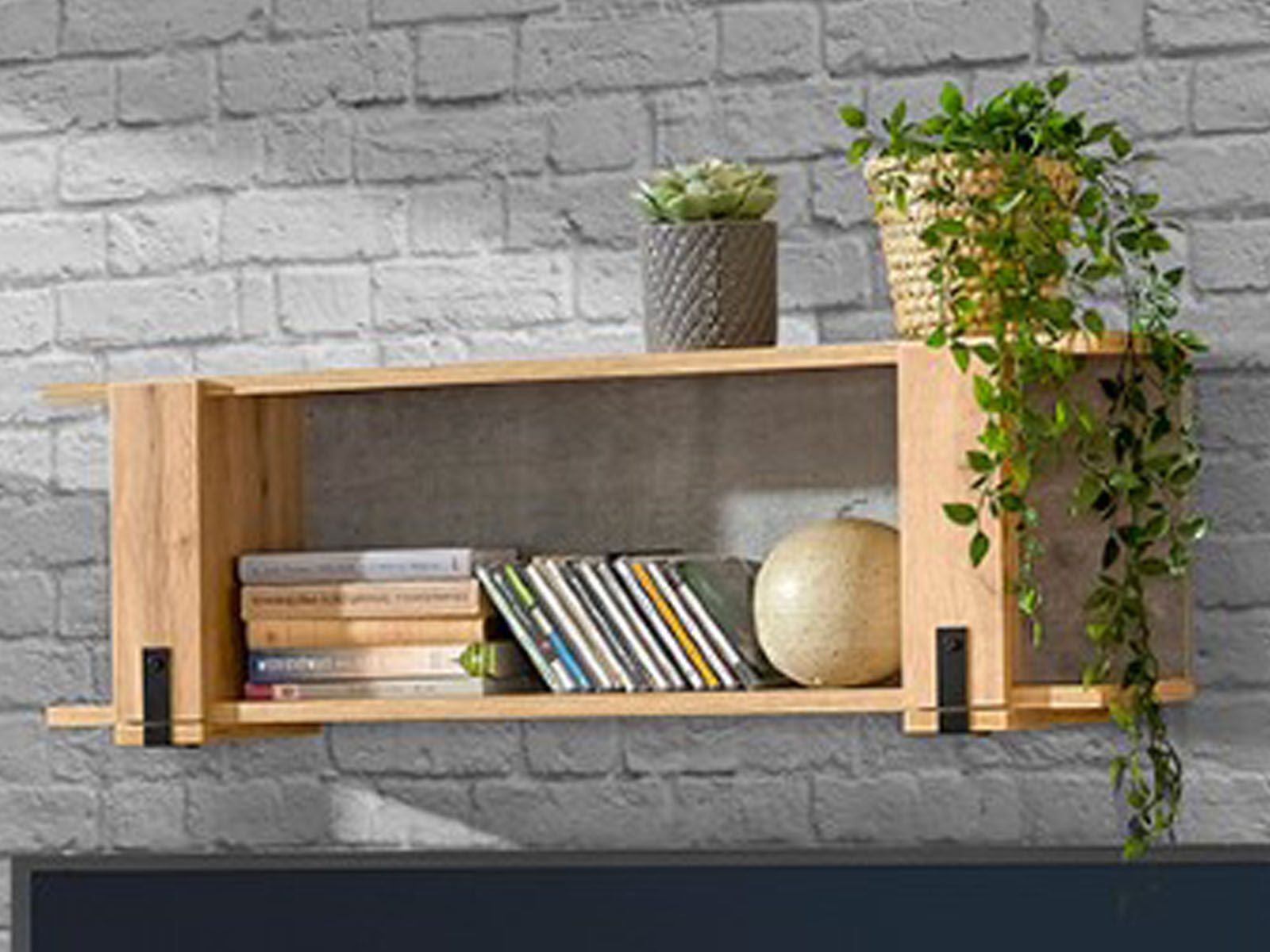 Wandplank MILPO 100 cm wotan eik/beton 