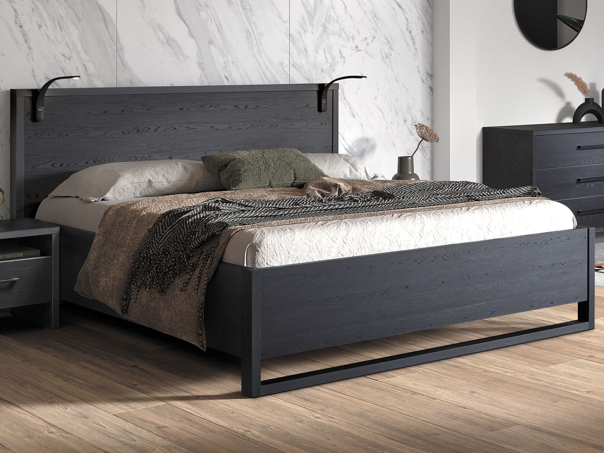 Tweepersoonsbed ROSITA 160x190 cm nox zwart