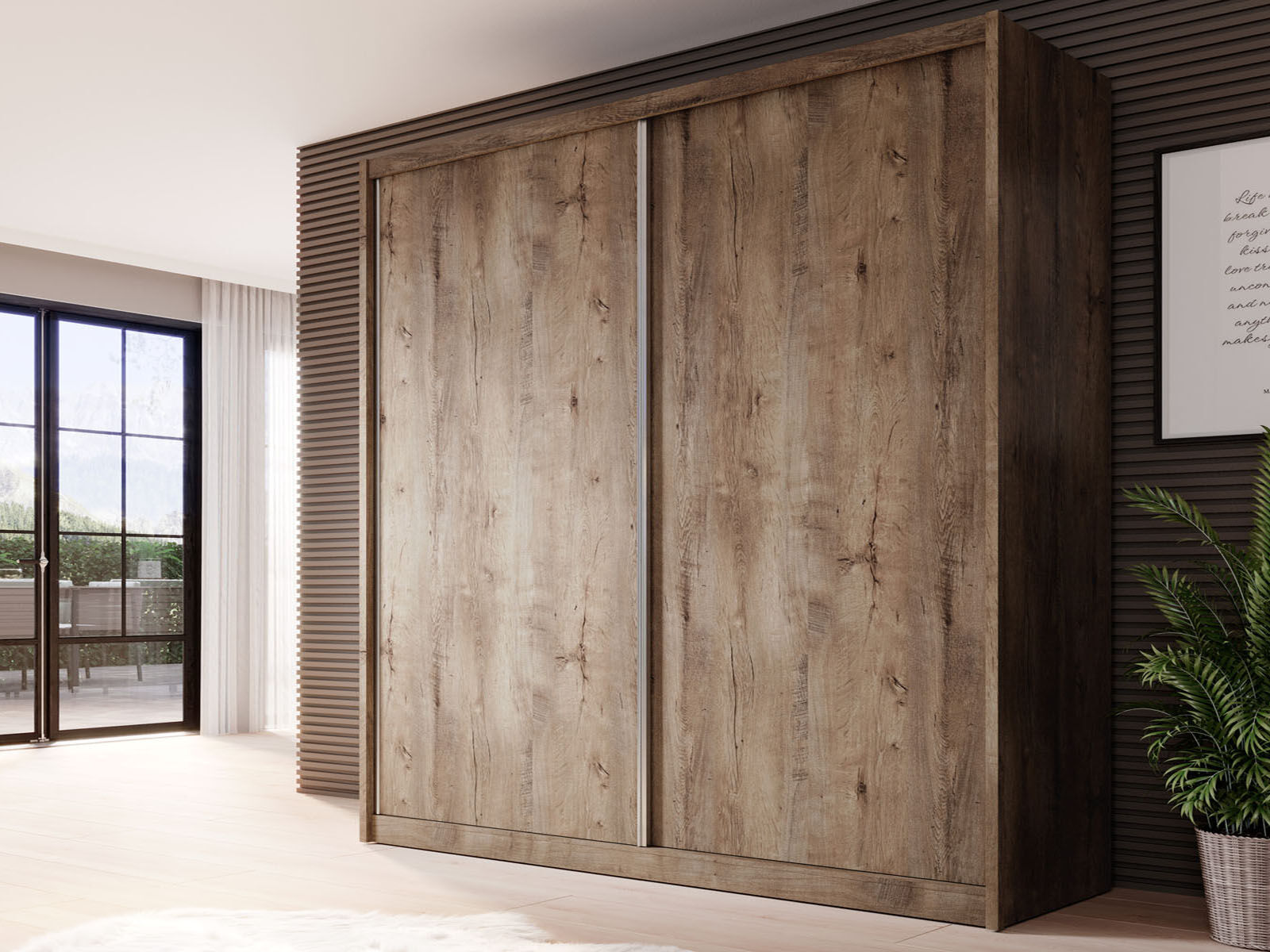 Kast MACRO 2 schuifdeuren 208 cm lefkas eik