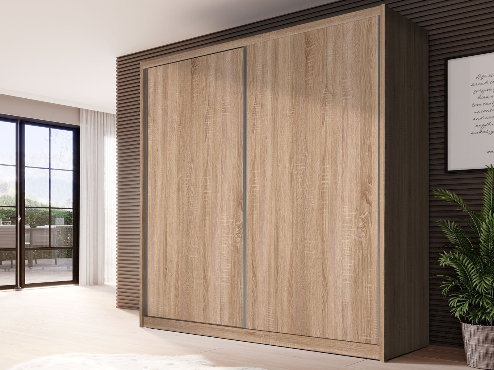 Kast MACRO 2 schuifdeuren 208 cm sonoma eik