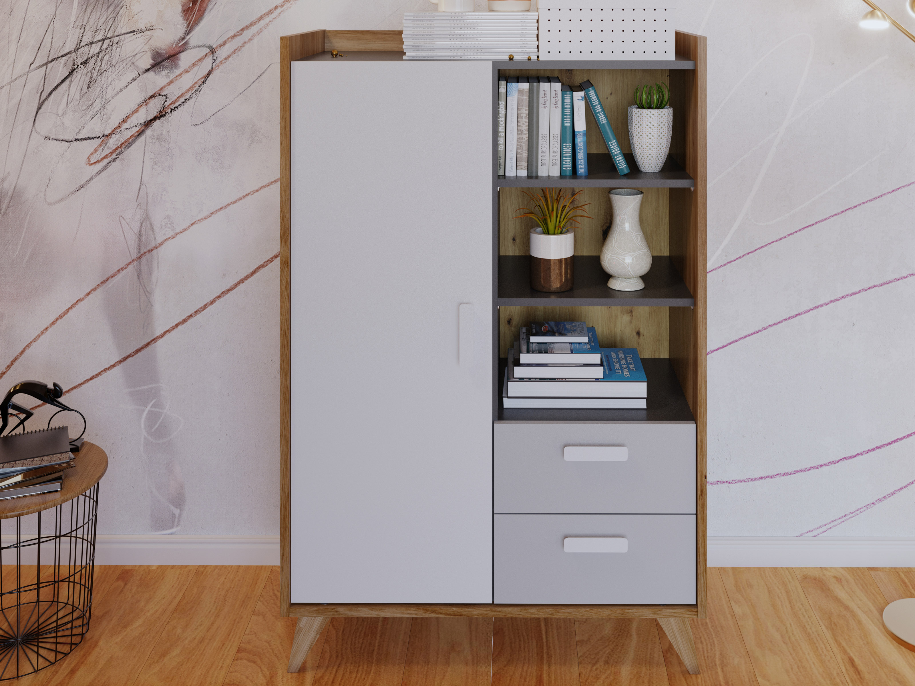 Kast MODELO 1 deur 2 lades eik castello 