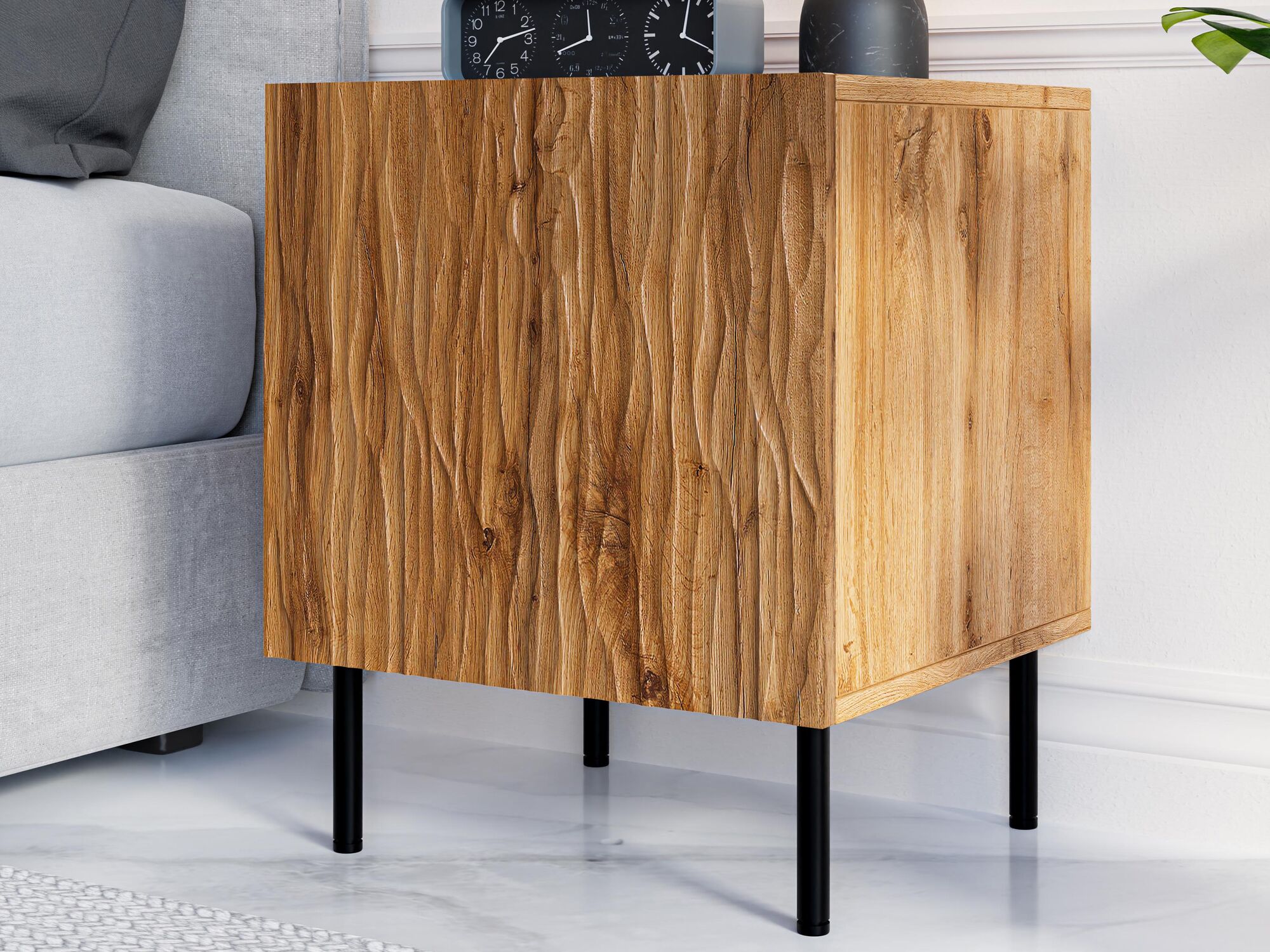 Set van 2 nachtkastjes JUNATO 1 deur wotan eik 